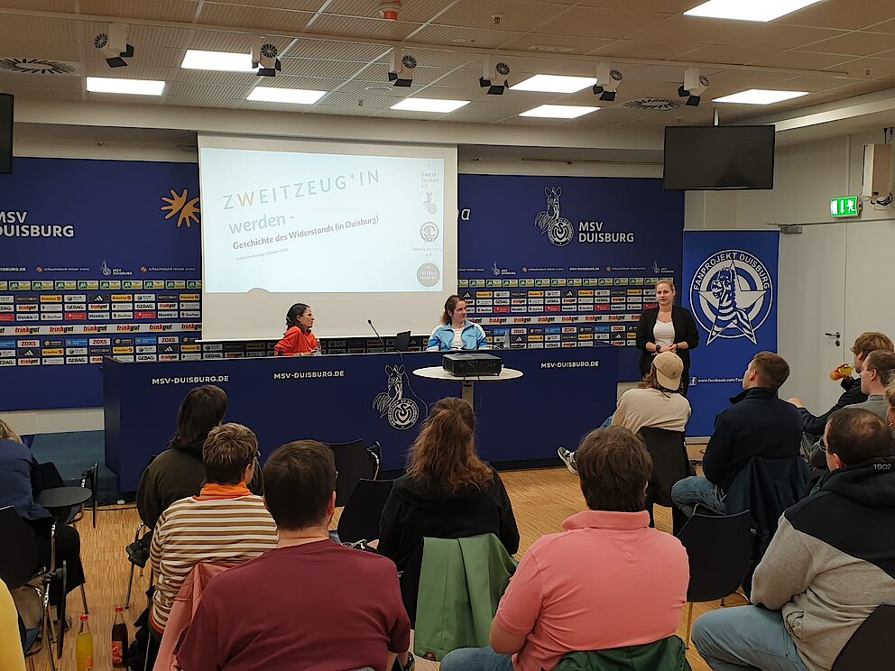 Veranstaltung im Presseraum des MSV Duisburg